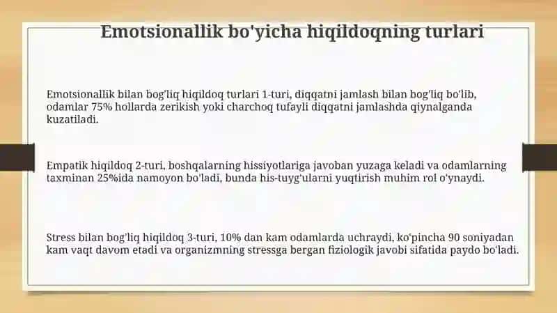 Gapning emotsionallikka koʻra turlari 3