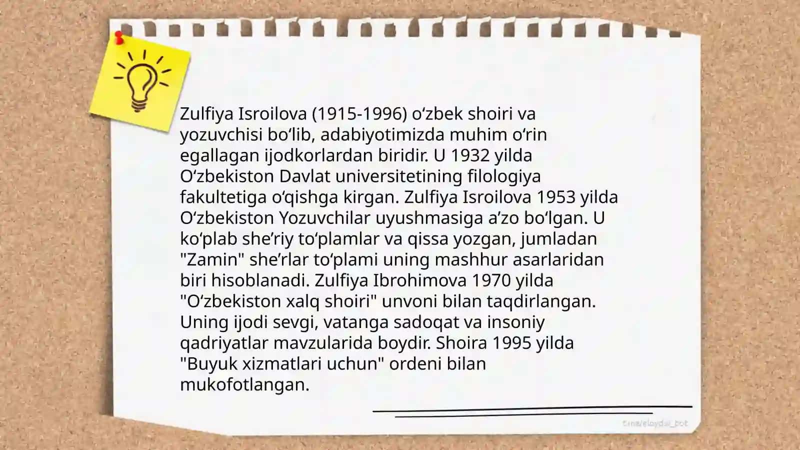 Zulfiya Isroilova asarlari tilini 3