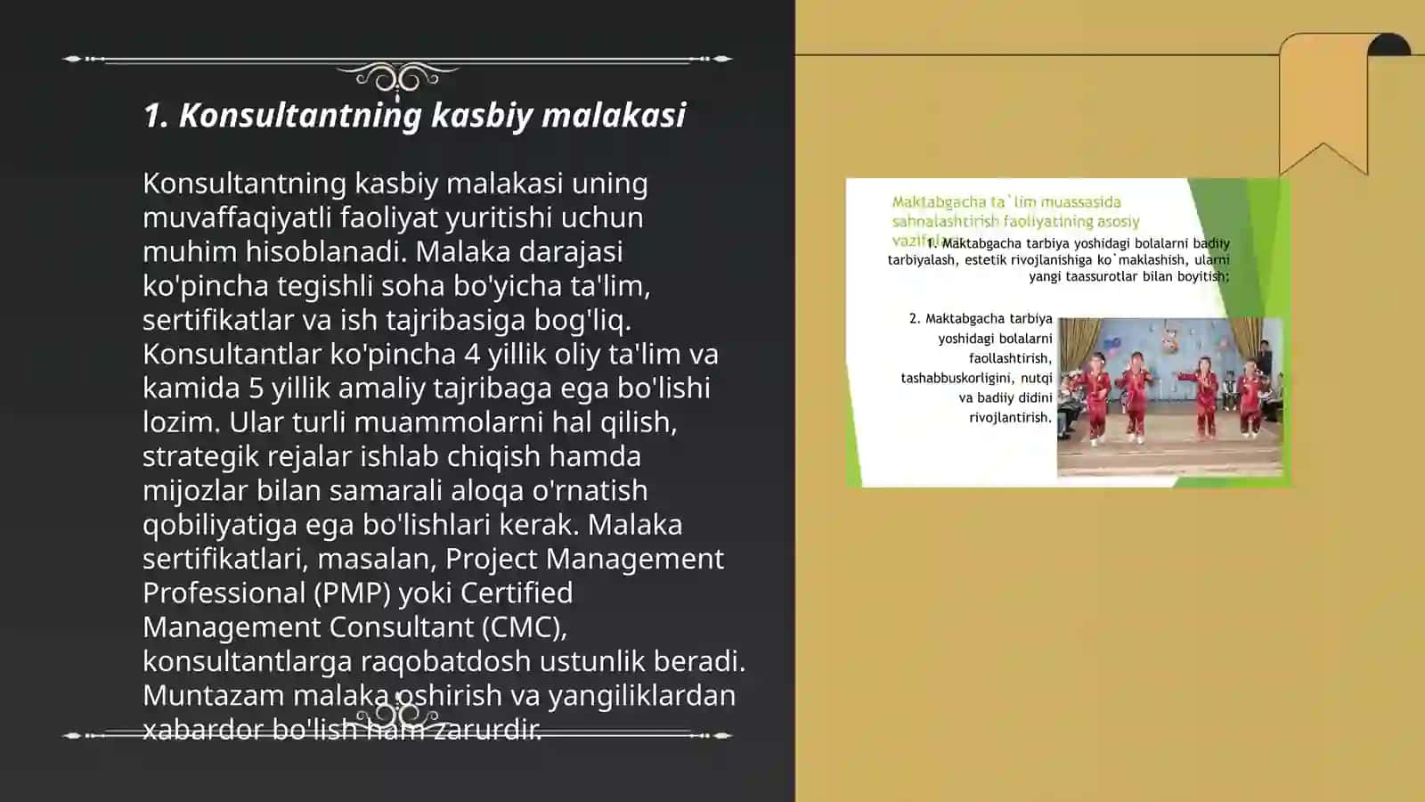Konsultantning kasbiy malakasi 3
