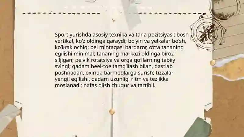 Sport yurish texnikasini oʻrgatish 3