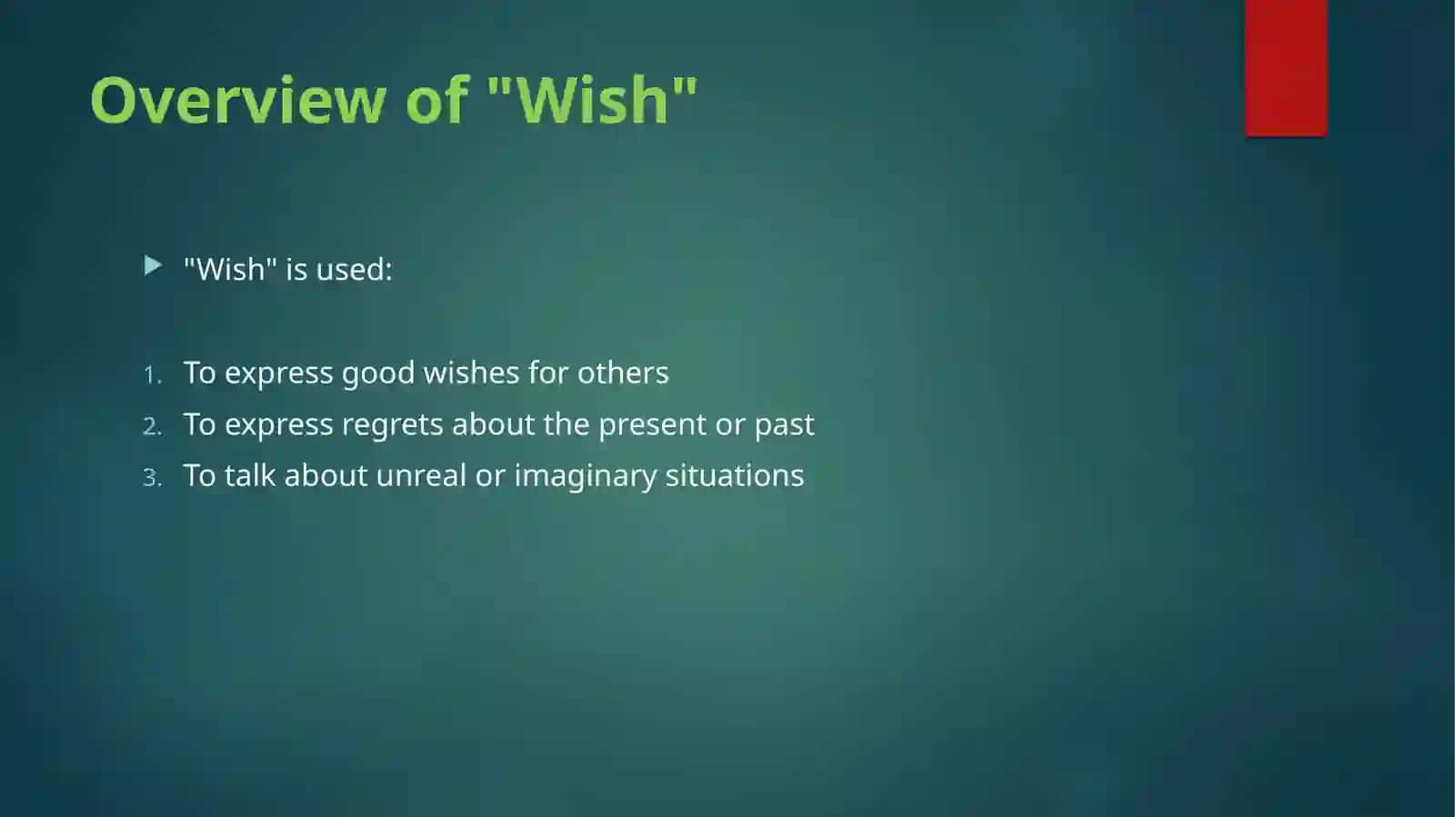 Overview of "Wish" 3