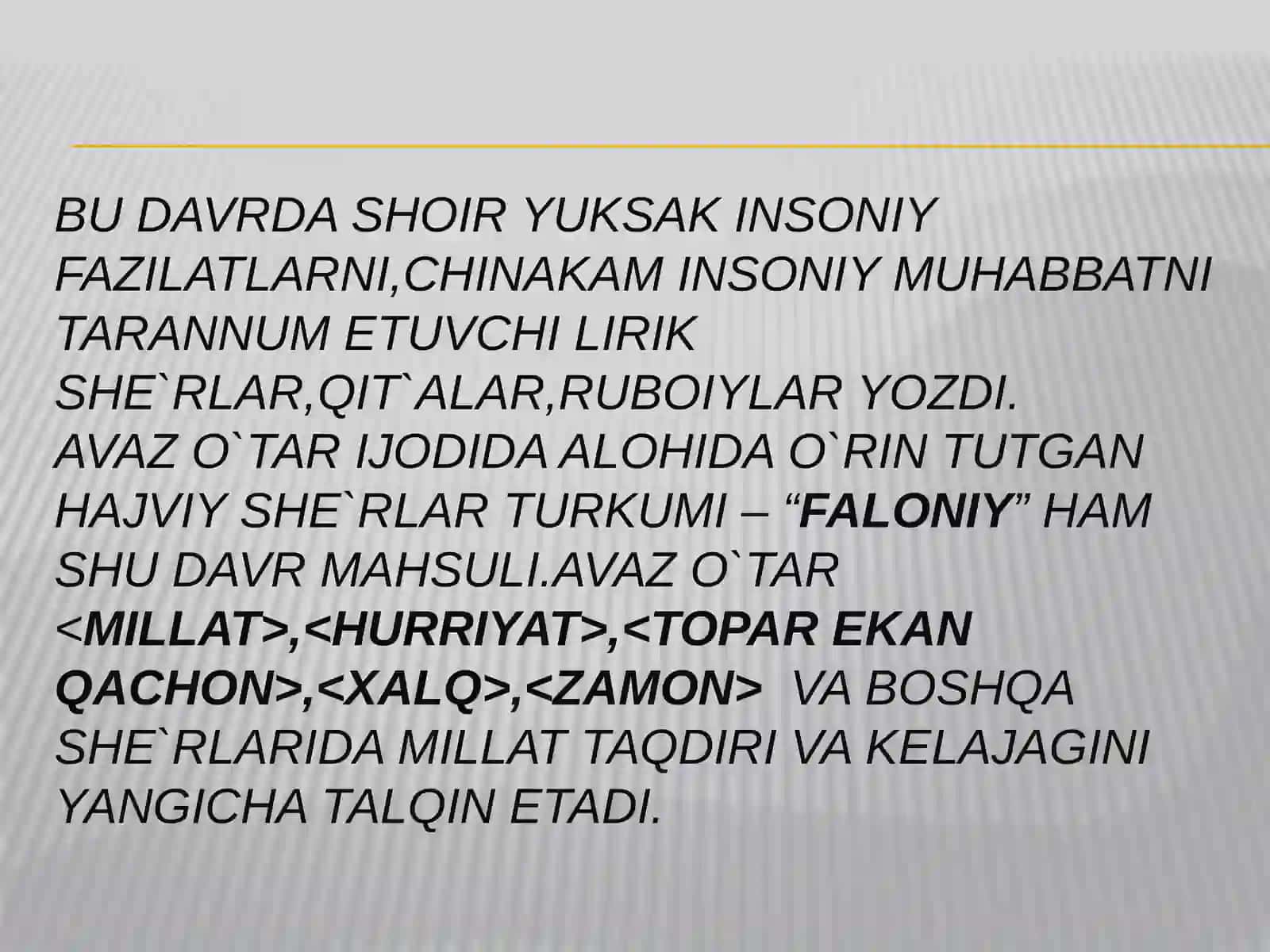 Avaz O‘tar hayoti va ijodi. 3