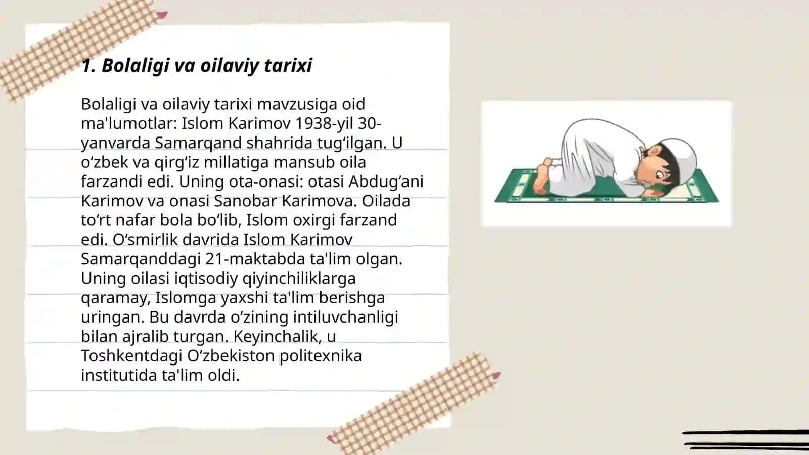 Islom Karimov hayoti va ijodi 3