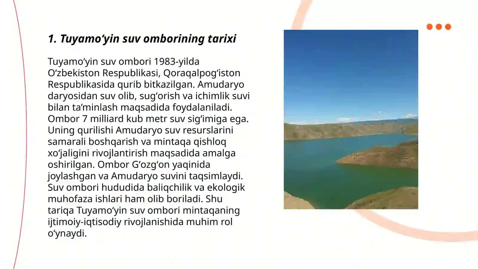 Tuyamoʻyin suv ombori 3