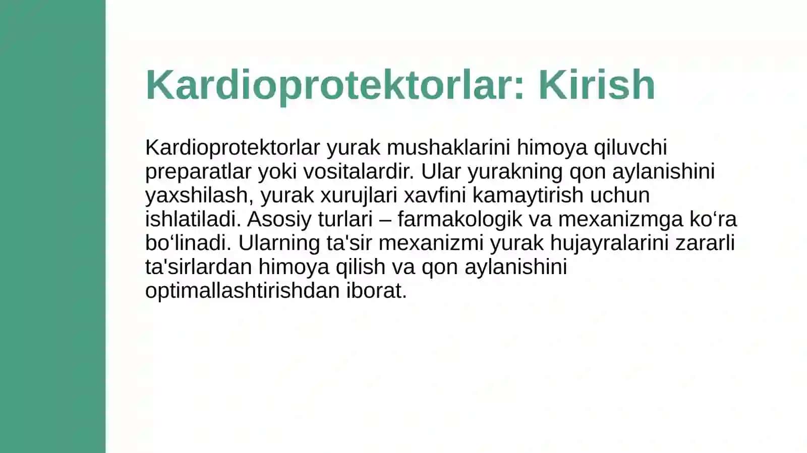 Kardioprotektorlar va metabatrop vositalar 3