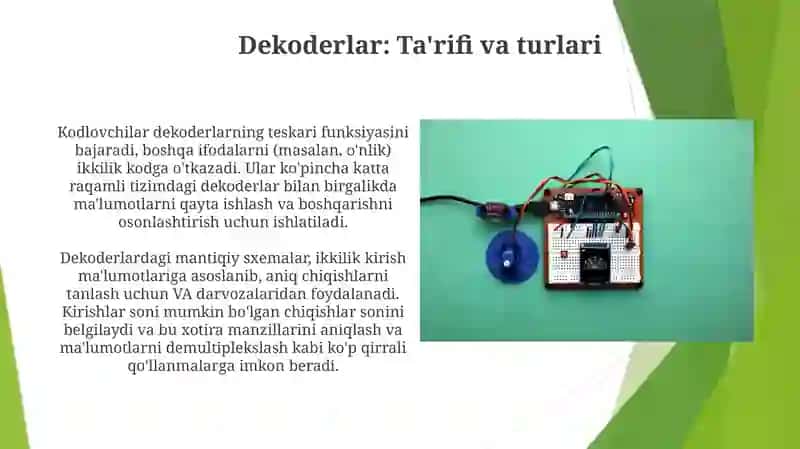 Mantiqiy mikrosxemalar.Shifratorlar.Deshifratorlar 3