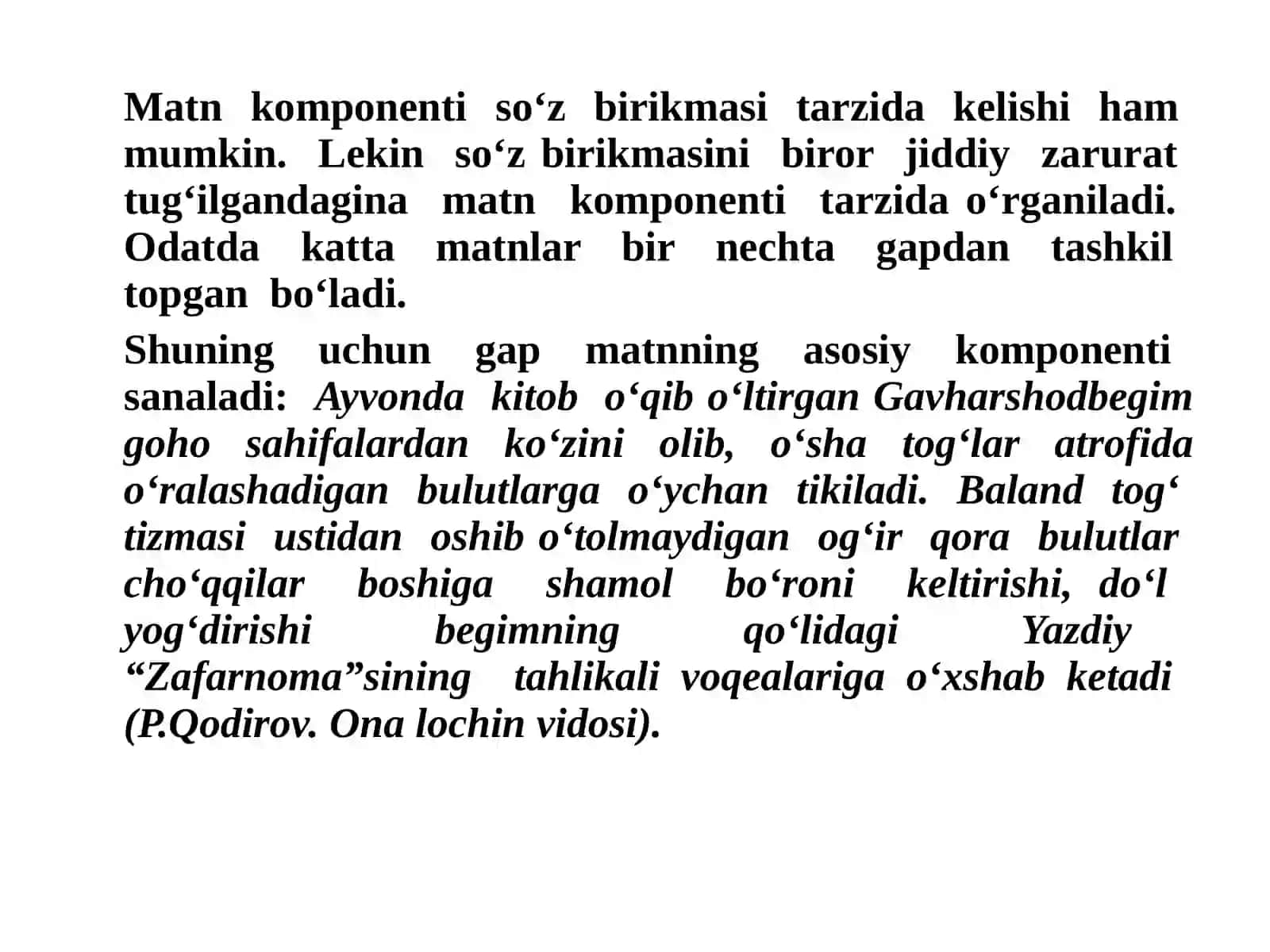 Matn Komponentlari Tasnifi 3