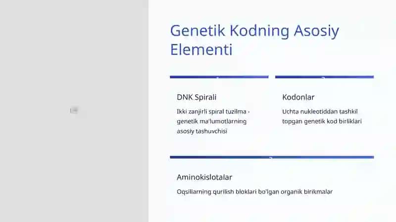 Genetik Kod: Hayotning Sirli Tilini O'rganish 3