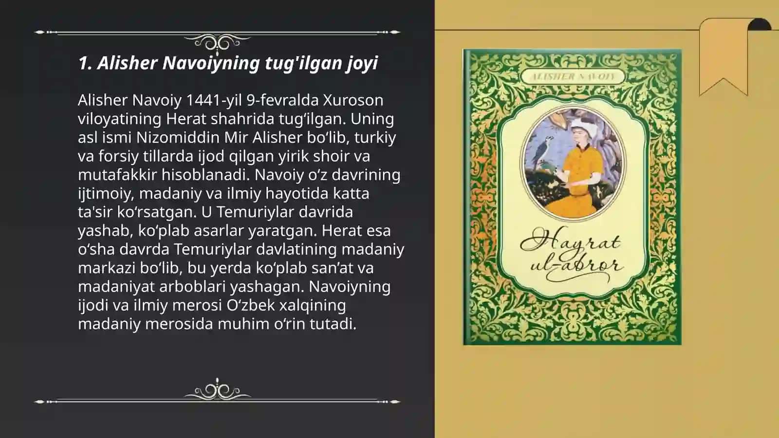 Alisher Navoiyning yoshlik yillari 3