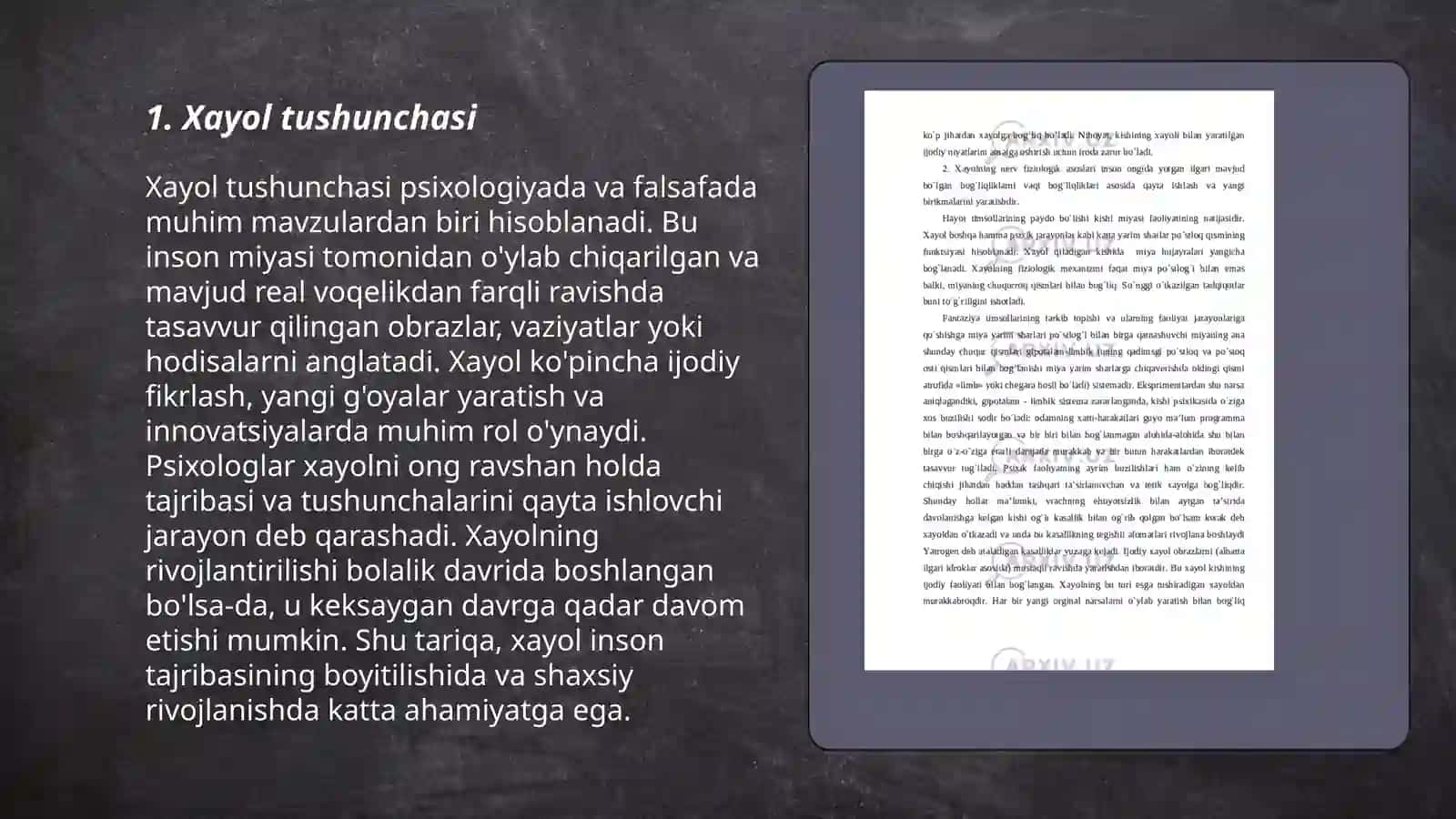 Xayol haqida tushuncha 3