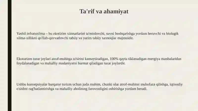 Yashil infratuzilma va ekoturizm 3