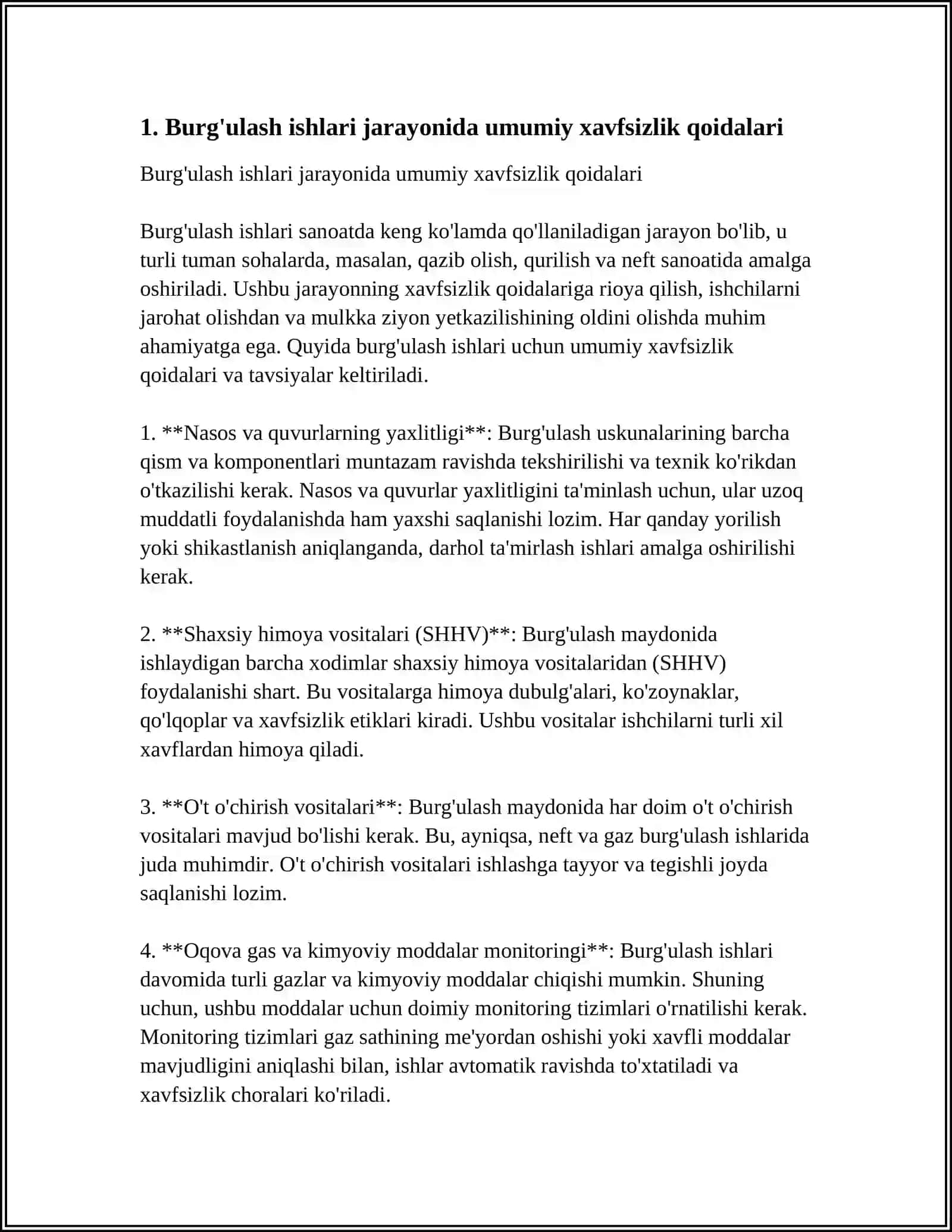 BURG'ULASH ISHLARIDA XAVFSIZLIK QOIDALARI 3