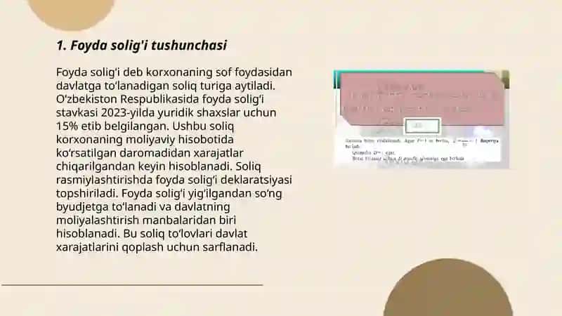 Foyda soligini xisoblash va budjetga to'lash tartibi 3