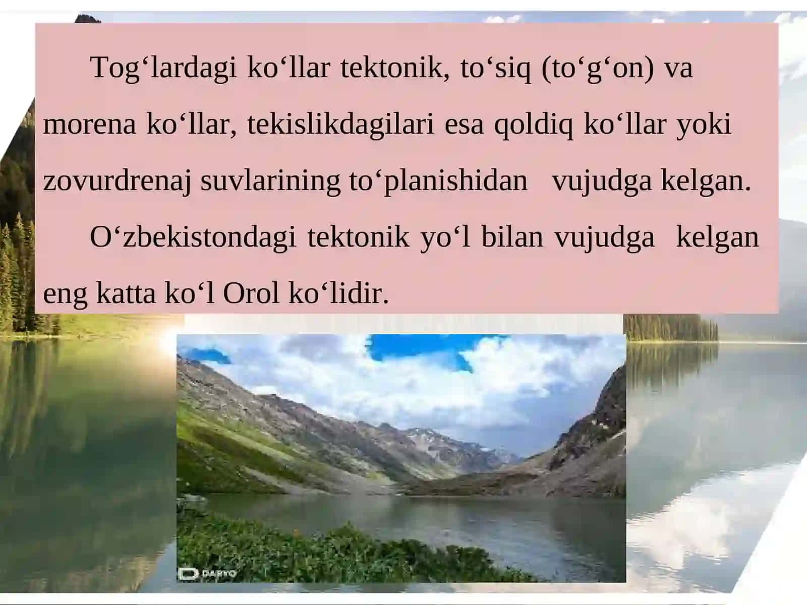 Ko‘llari, suv omborlari va yerosti suvlari 3