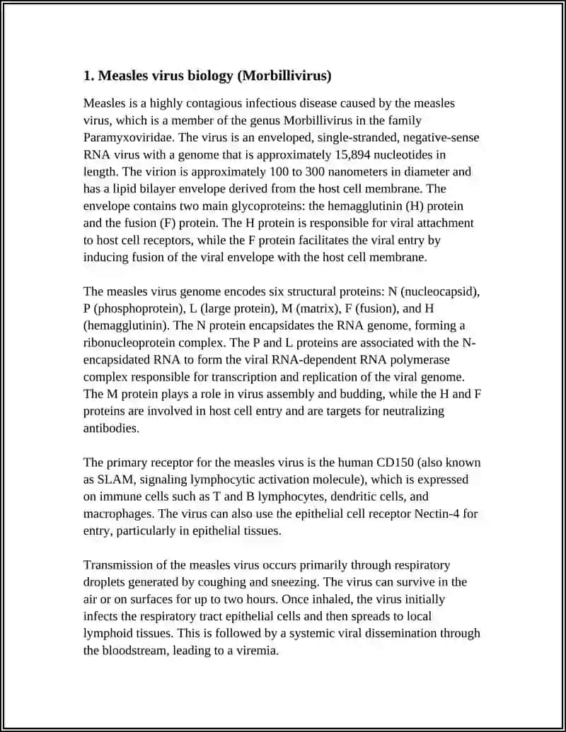 Measles Virus Biology (Morbillivirus) 3