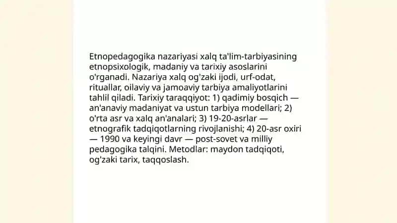 Etnopedagogika. Xalq pedagogikasi manbalari 3