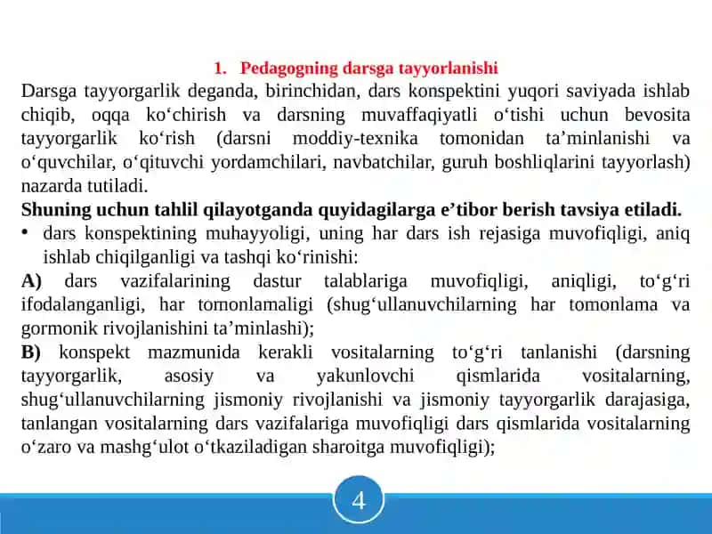 Darsda yuklamani me'yorlash uslubiyati 3