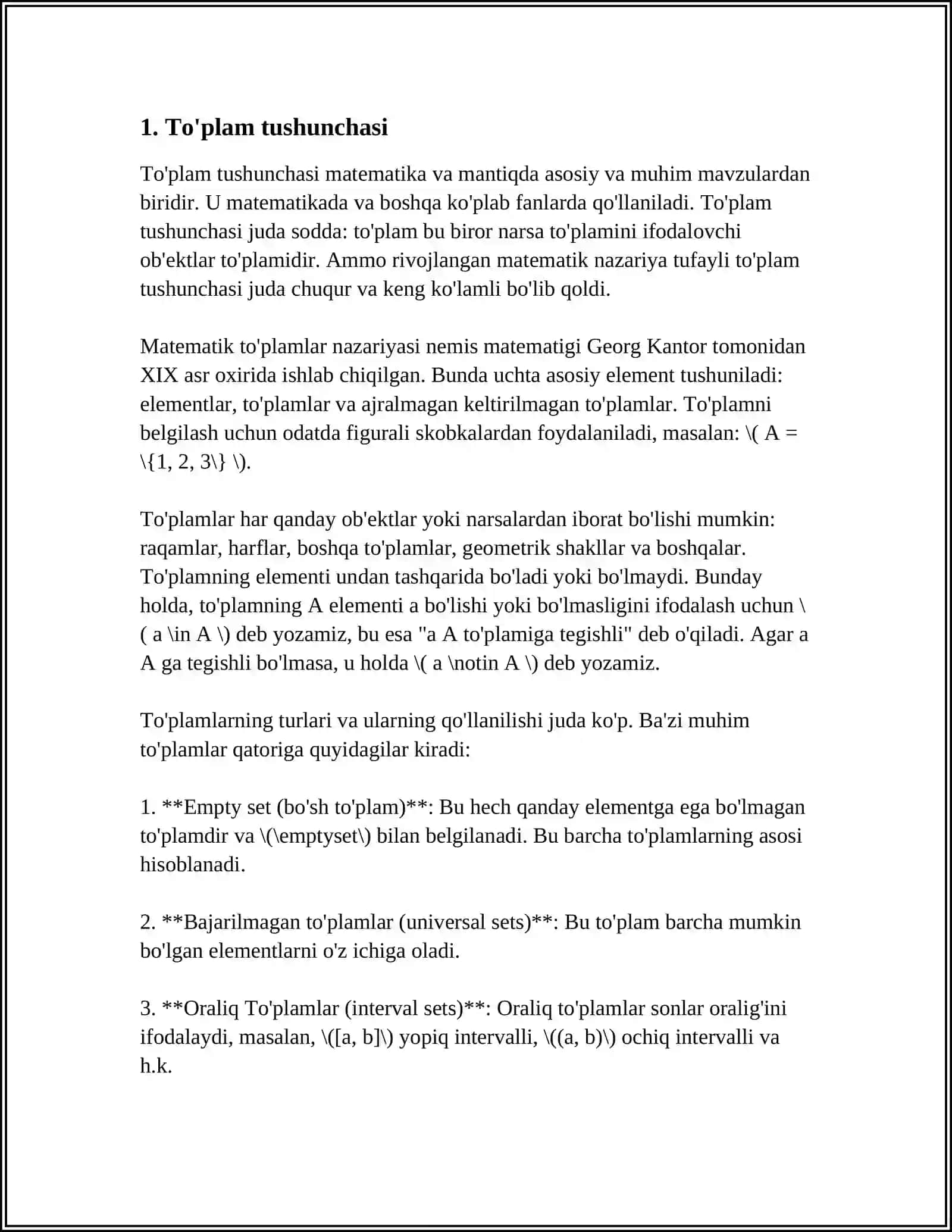 TO'PLAMLAR USTIDA AMALLAR VA ULARNING ASOSIY HOSSALARI 3