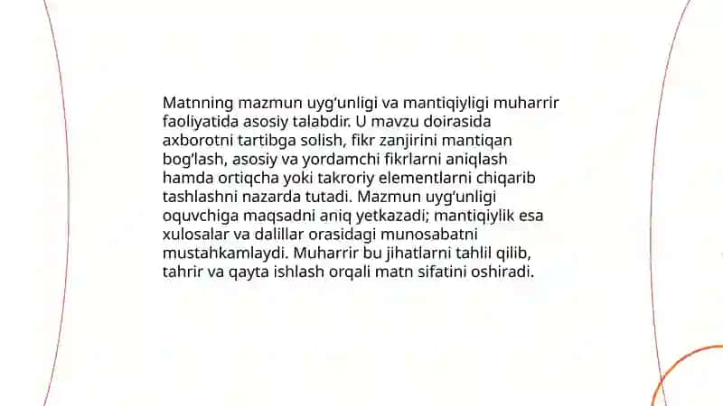 Matn muharir faoliyatining muhim predmeti 3