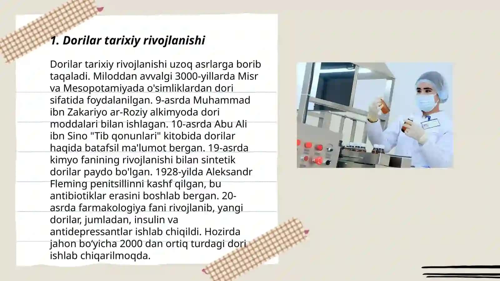 Tibbiyotda Dorilarni paydo bòlishi 3