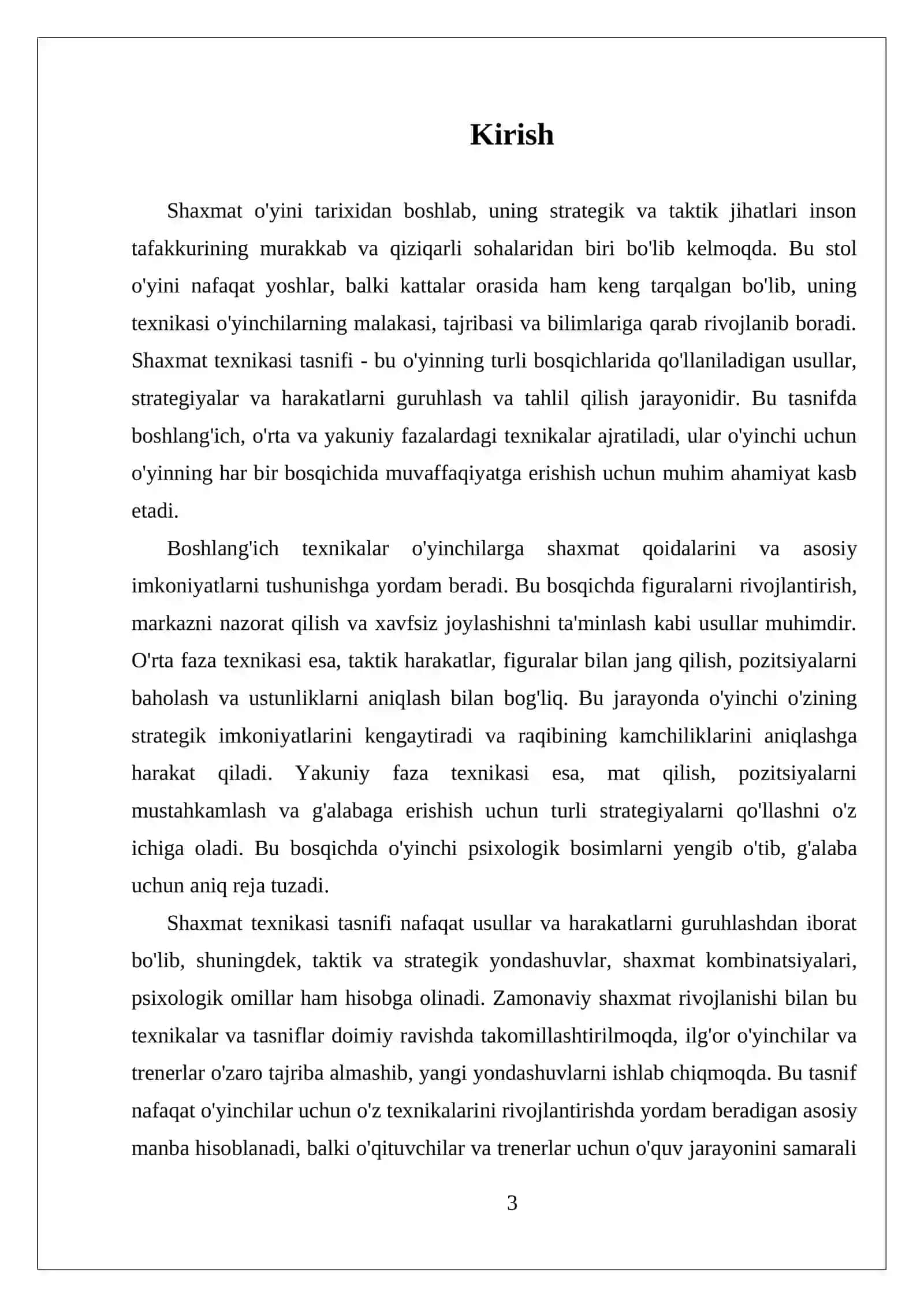 Shaxmat o`yini texnikasi tasnifi 3