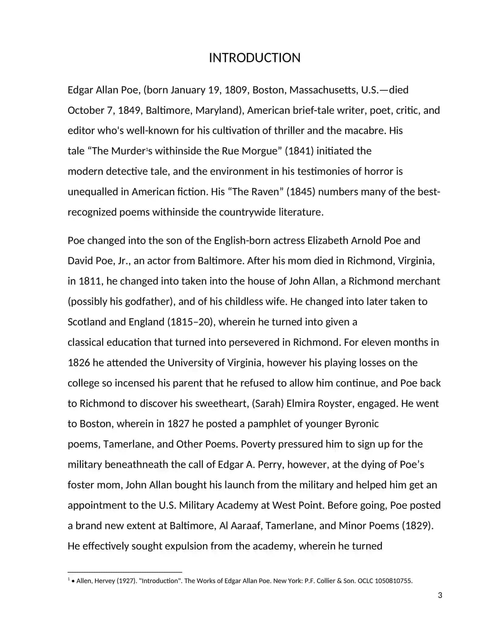 The role of description in the works of Edgar Allan Po 3