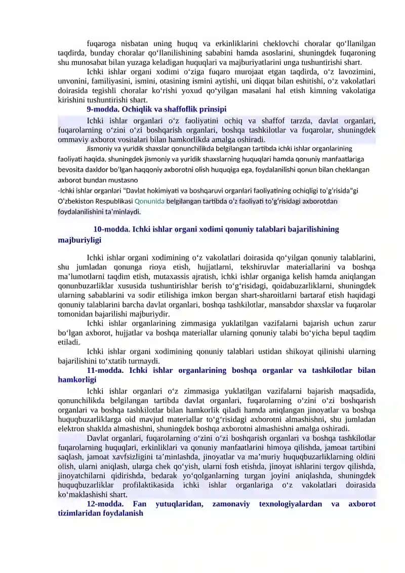 Ichki Ishlar Organlari To‘g‘risida 3