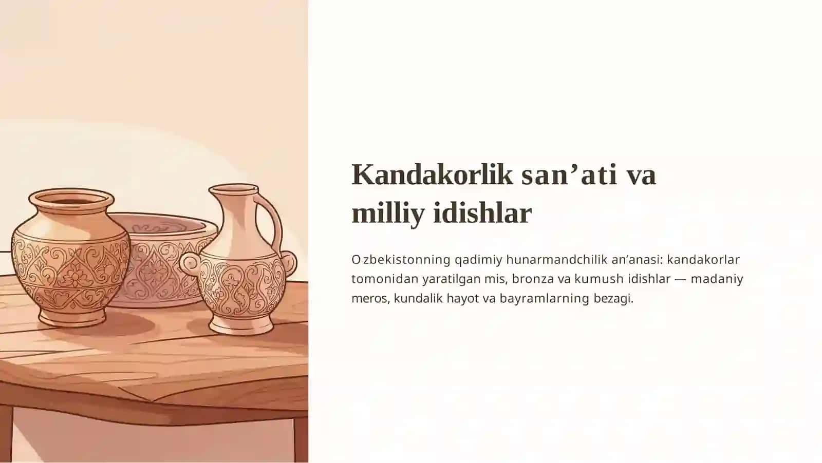 Kandakorlik san'ati va milliy idishlar 3