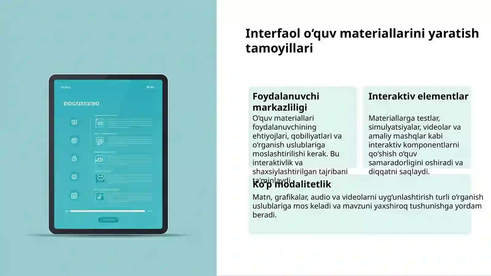 Pedagogik texnologiyalar: fanlarni o’qitishda 3