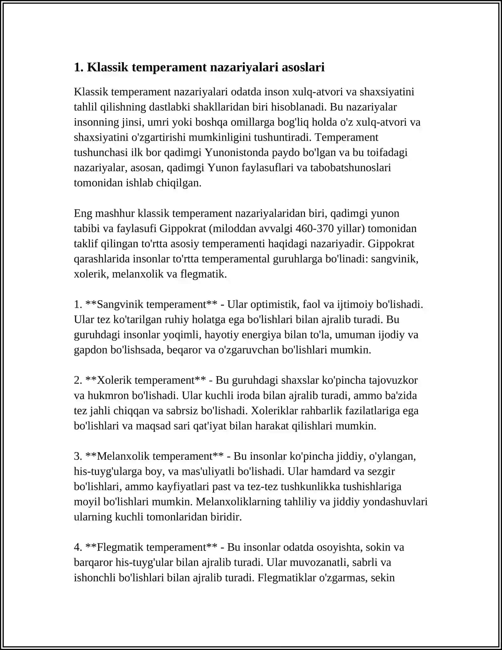 TEMPERAMENTNING KLASSIK NAZARIYALARI 3