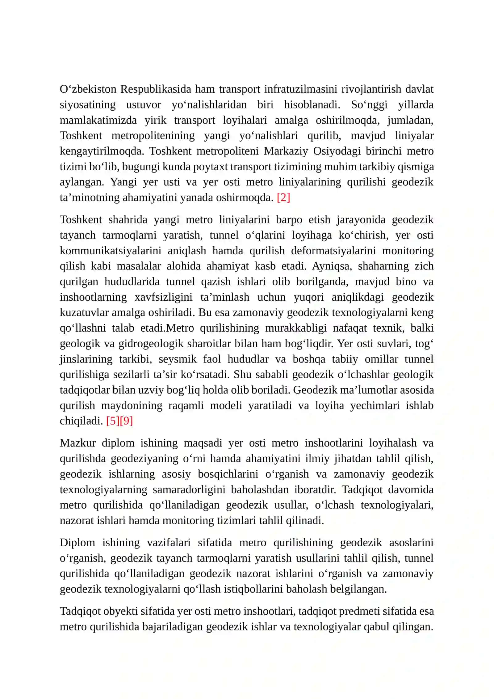 YER OSTI METRO INSHOOTLARINI LOYIHALASHDA GEODEZIK ISHLARNING NAZARIY ASOSLARI 3