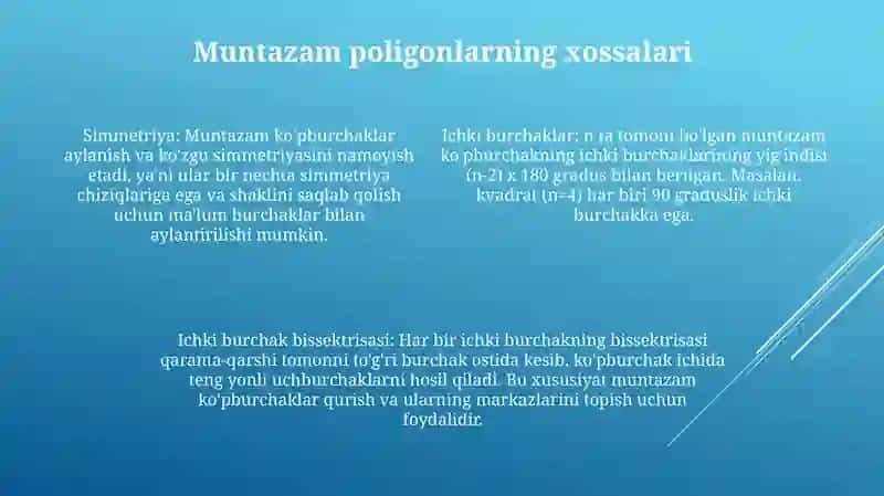 Muntazam Ko'Pburchaklar 3