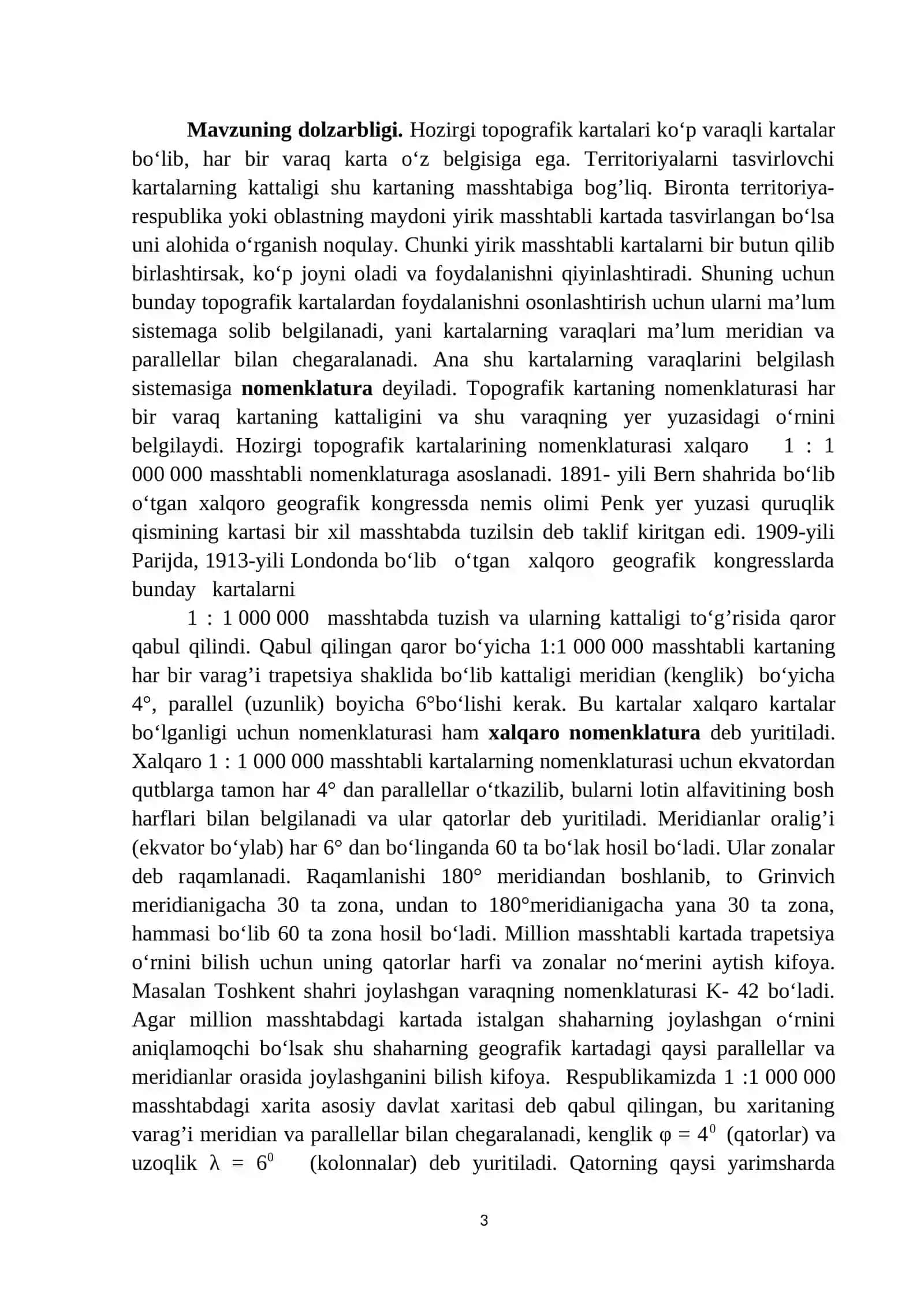 Topografik plan va karta nomenklaturasi 3