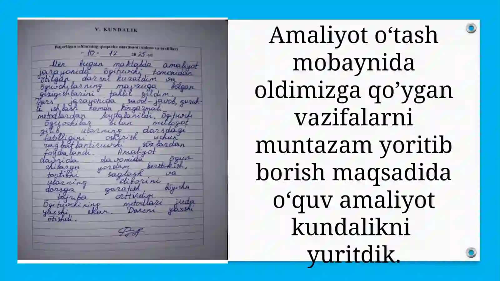 Matematika yoʻnalishi 03/24 Olimjonova Orzuxonning Malakaviy amaliyot fanidan taqdimoti 3
