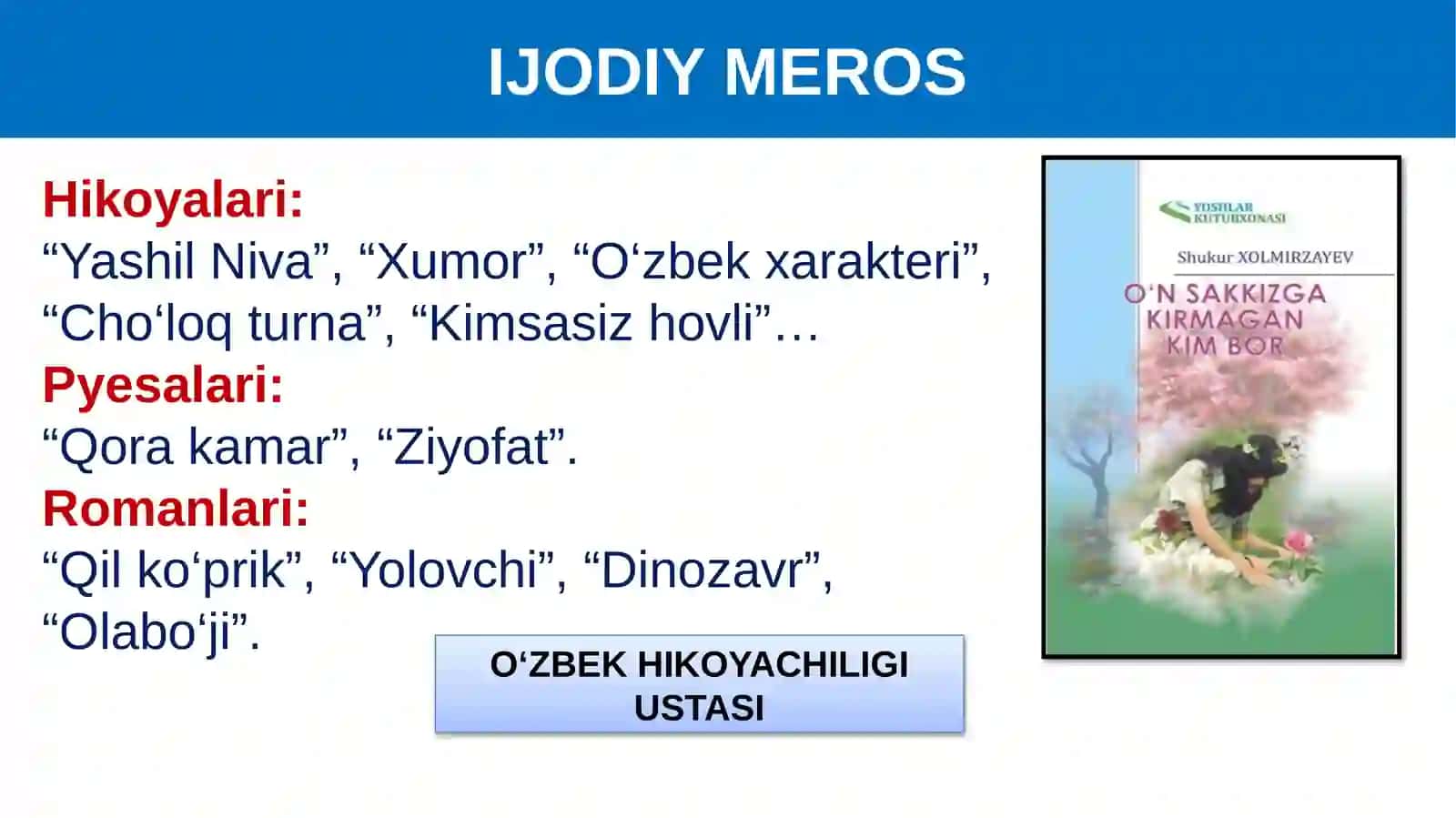 Shukur Xolmirzayev "Otegasi" hikoyasi 3