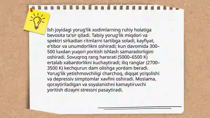 Ish joyini loyihalashda psixologik omillar 3