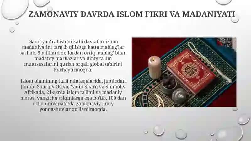 Islom tafakkuri va madaniyatining shakllanish bosqichlari 3
