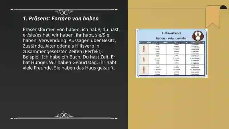 Zeitformen van haben und sein 3
