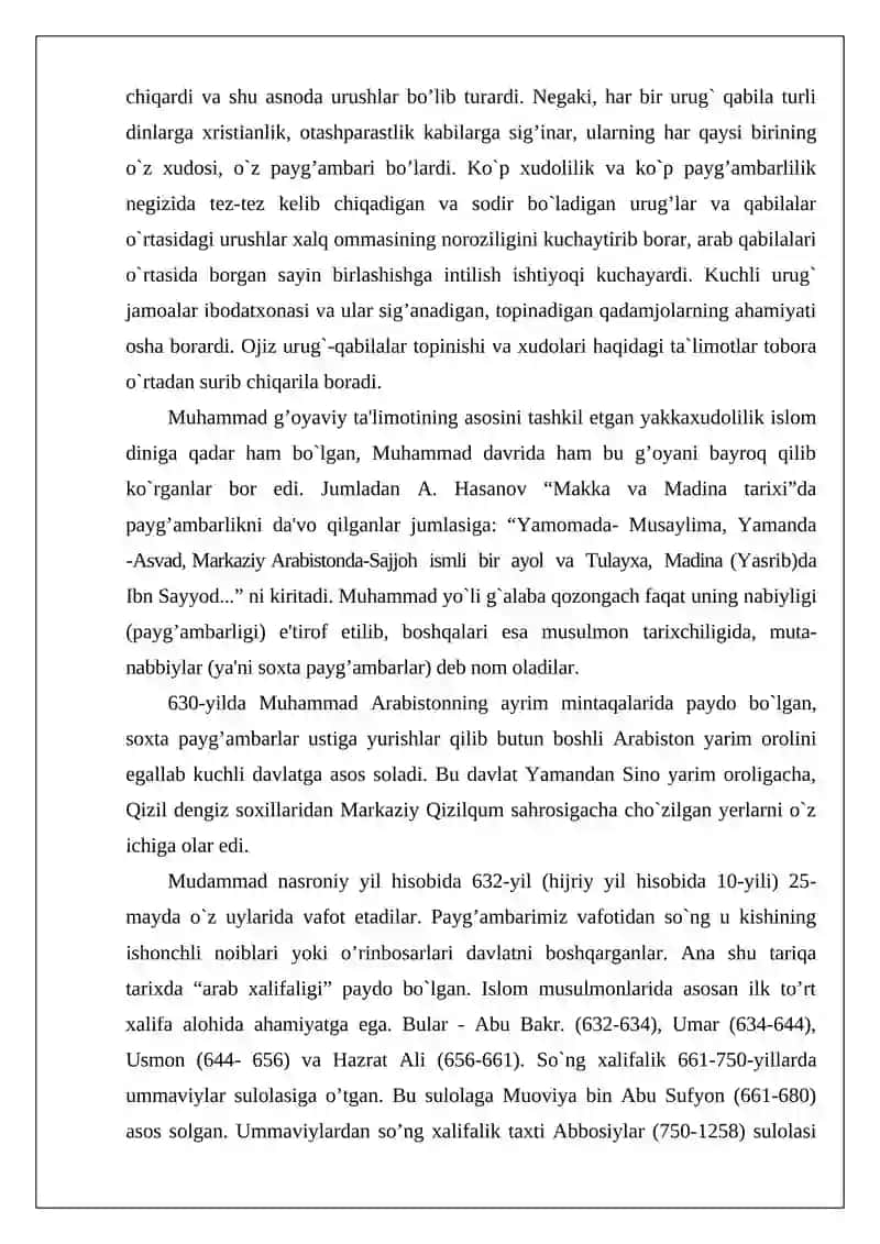 O’rta Osiyoda arab xalifaligi tarkibida 3