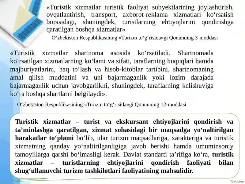 Turistik xizmatlar 3