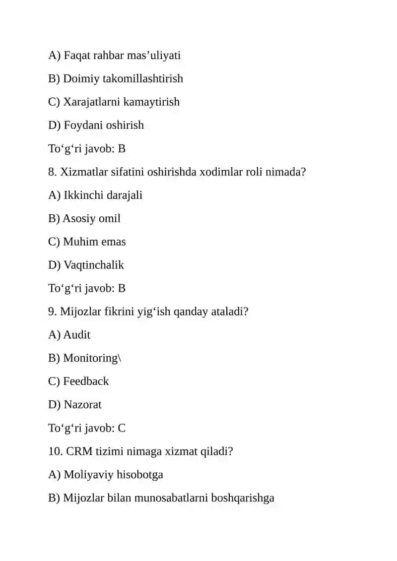 Xizmatlar sifatini oshirish imkoniyatlari 3