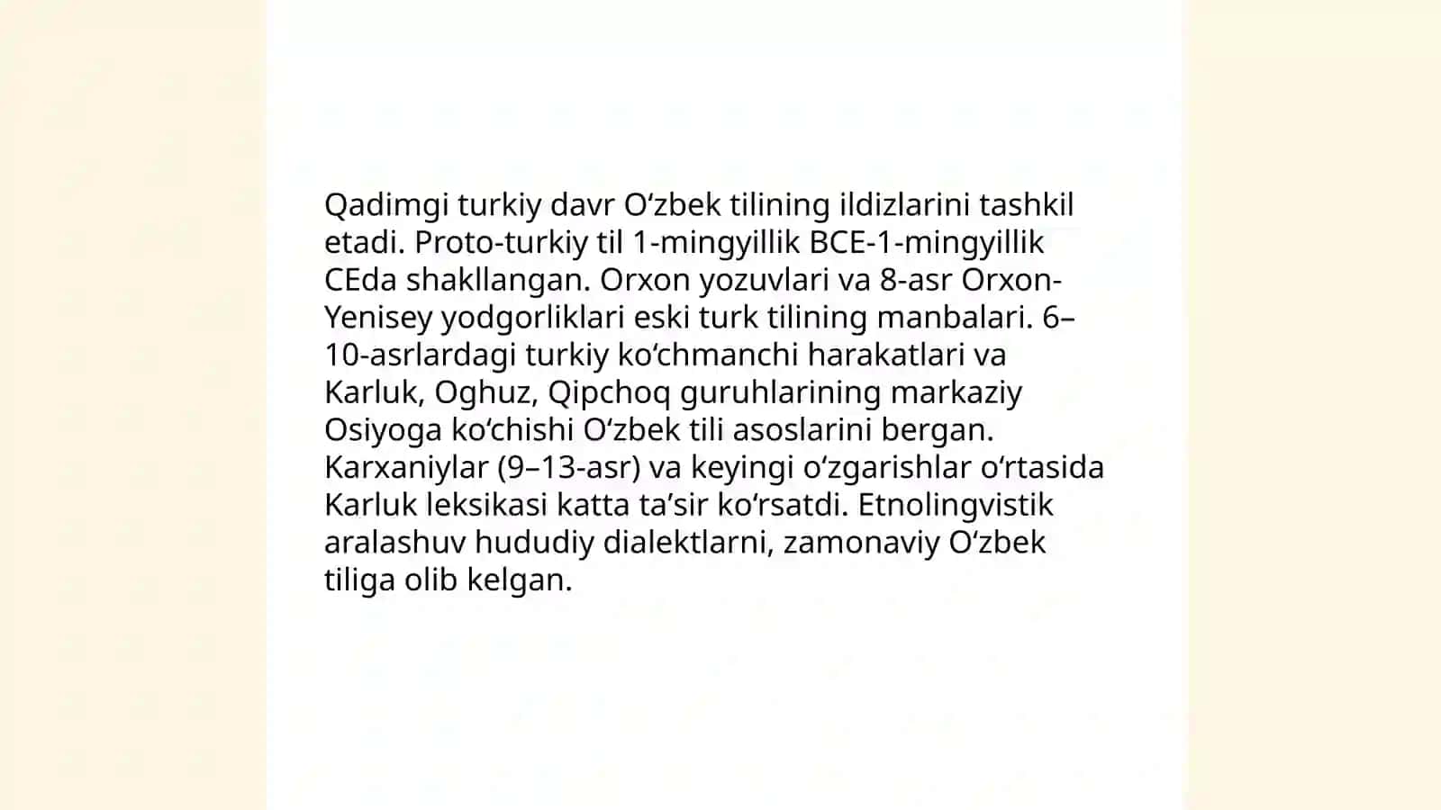 Oʻzbek tilining rivojlantirish bosqichlari 3