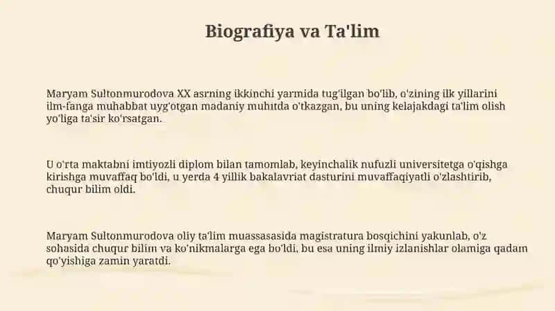 Maryam Sultonmurodova haqida 3