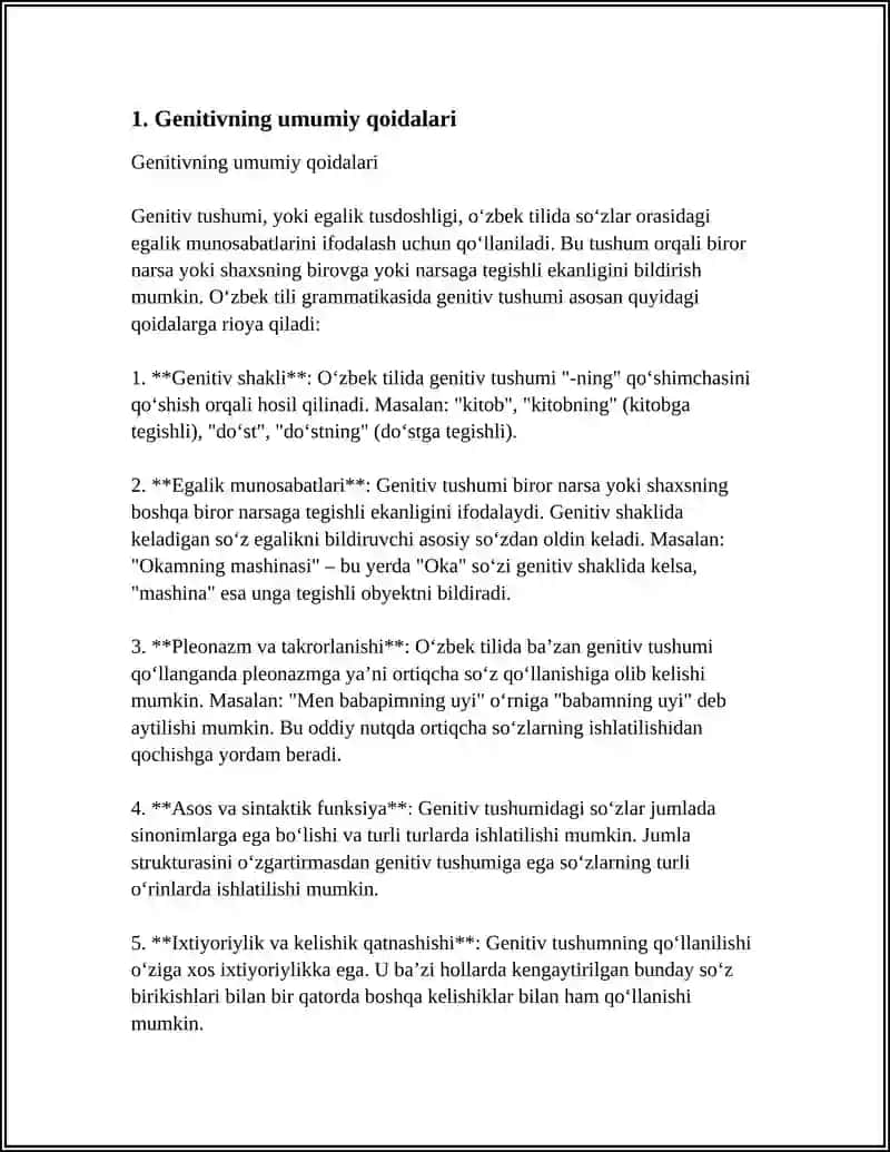 Genitivning umumiy qoidalari 3