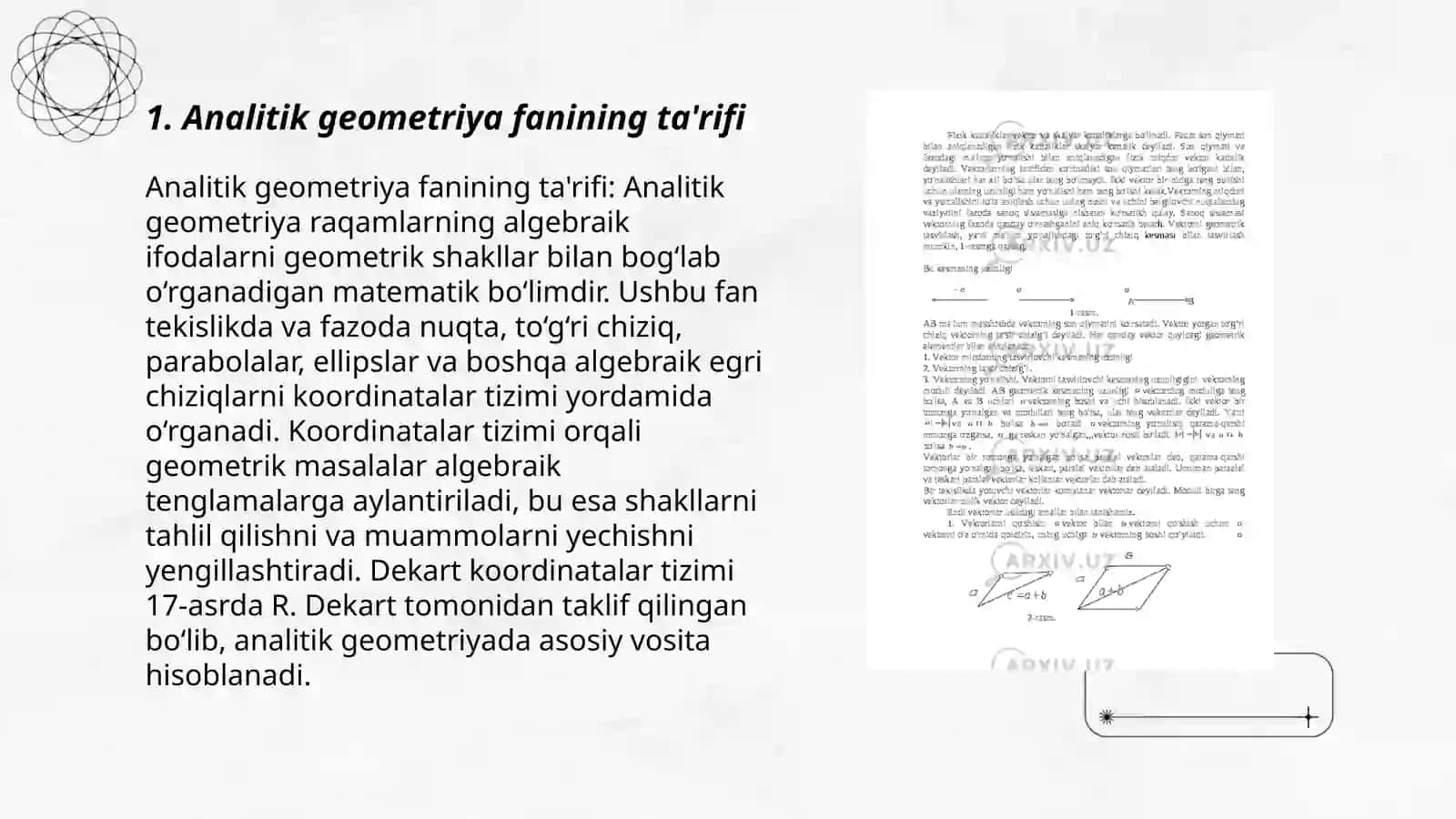 Analitik geometriya fani haqida qisqacha maʼlumot 3
