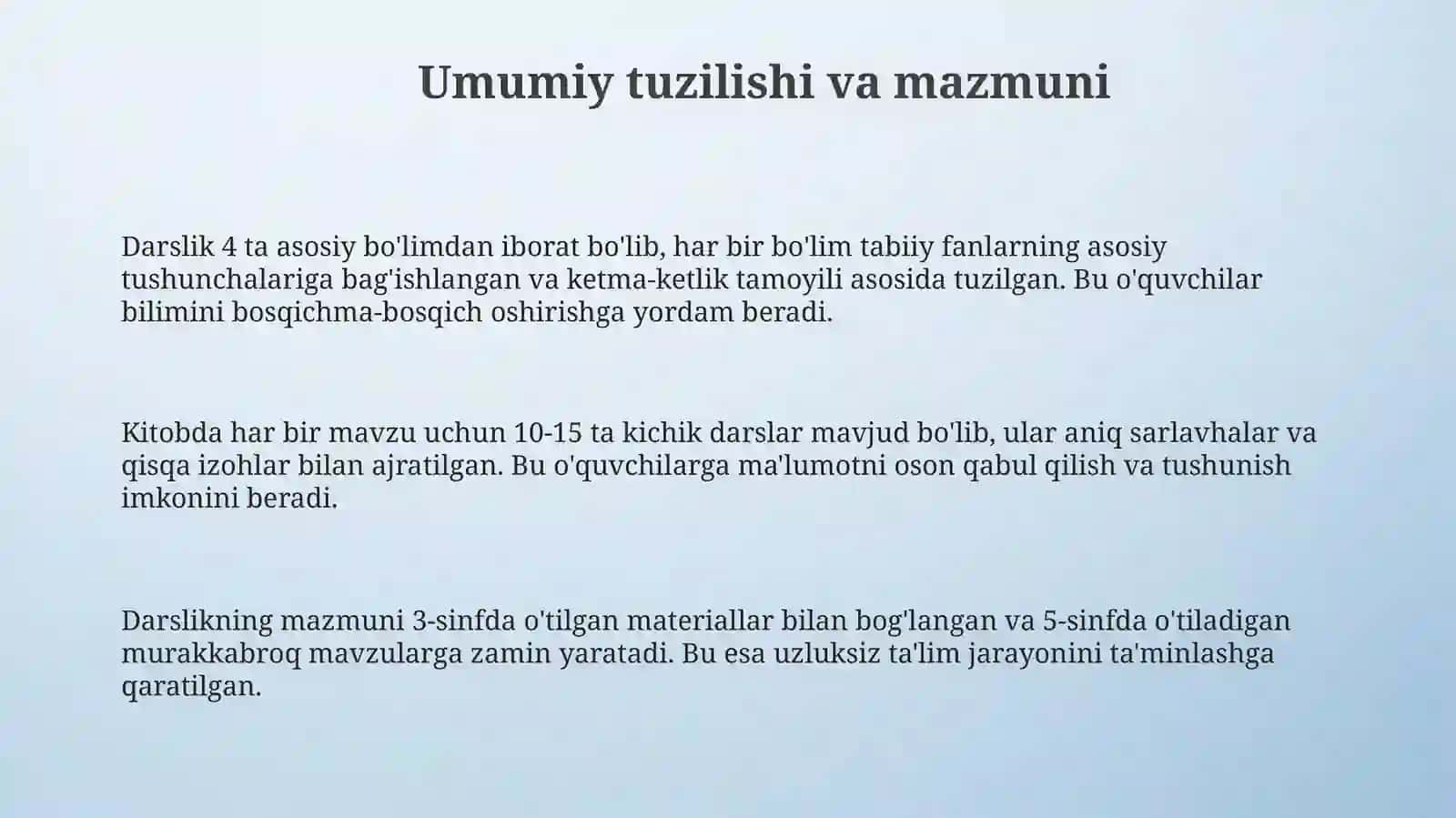 Tabiiyfanlar"darsligi 3