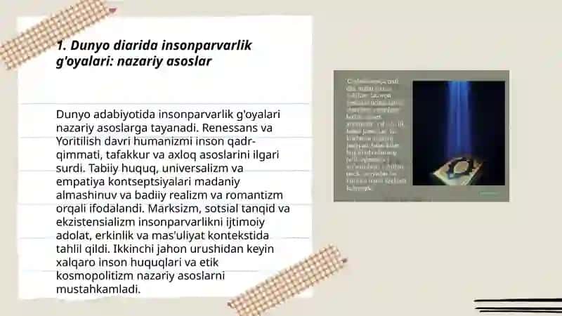 Dunyo diarida insonparvarlik g'oyalari 3