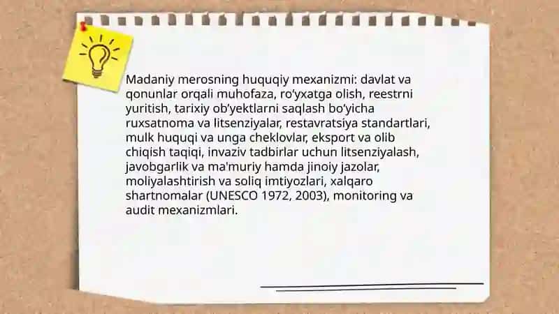 Madaniy meros mexanizmi 3
