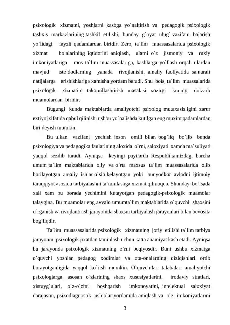 Psixologik xizmatning tadbiq etilishi 3