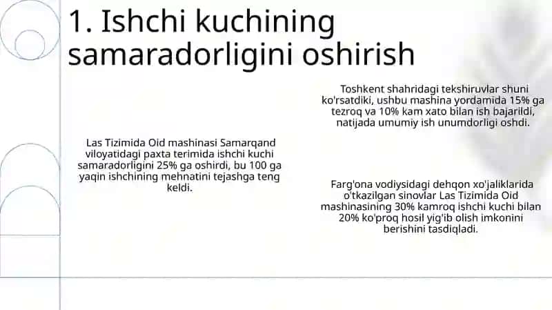 Las Tizimida oid mashinaning afzalliklari 3